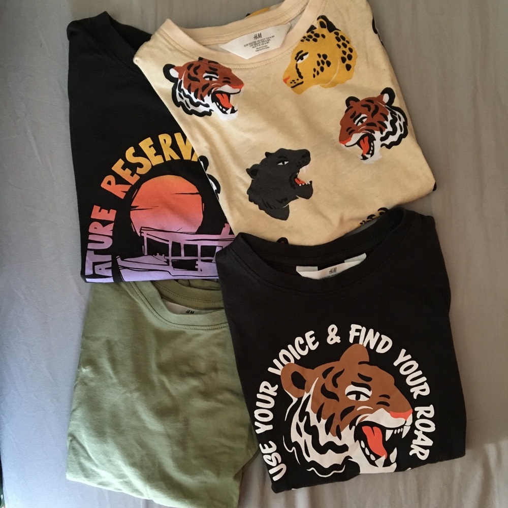 Bundle of 4 pre-worn tees, size 6/7.